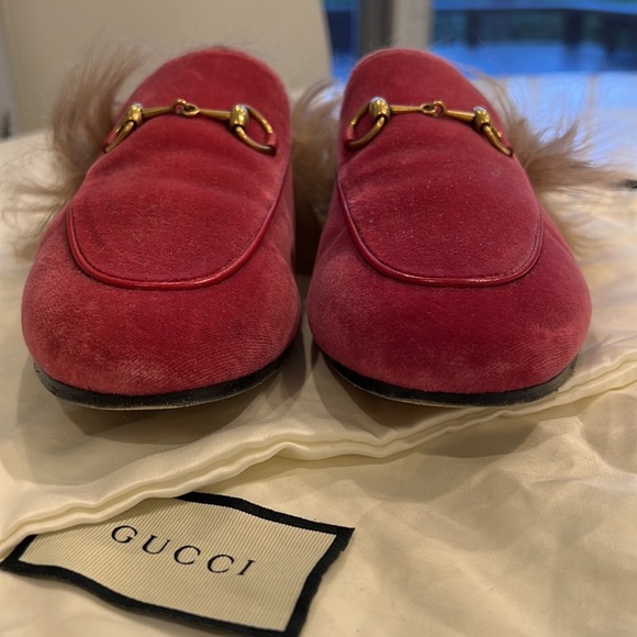 Gucci Velvet Princetown with Fur 37 - Picture 5 of 11